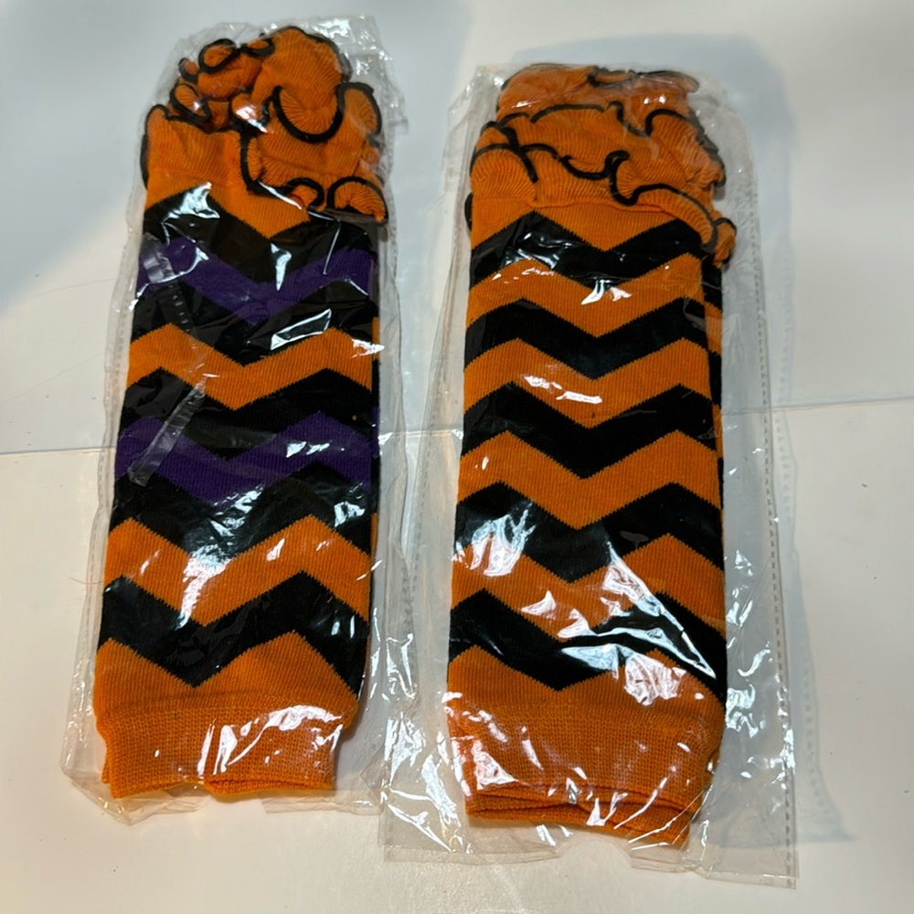 Leg warmers CHOICE infant leg warmers fall colors  stripe NIP halloween